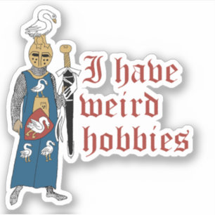 "Weird Hobbies" Knight Custom-Cut Vinyl Sticker