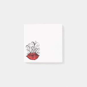 Weird Lips Ink Drawing Tattoo Style Post-it Notes
