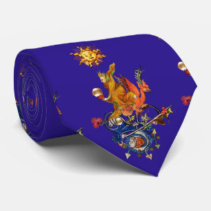 WEIRD MEDIEVAL BESTIARY,ALCHEMIST,RED DRAGON,Blue Tie
