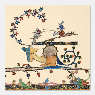 WEIRD MEDIEVAL BESTIARY Dog, Killer Rabbit,Dragon Wallpaper