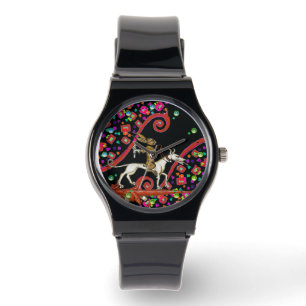 WEIRD MEDIEVAL BESTIARY Rabbit Riding a White Dog Watch