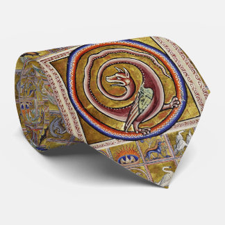 WEIRD MEDIEVAL BESTIARY,SNAKE DRAGON,FANTASY TIE