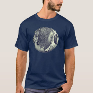 Weird Modern Vintage Eyeball Detail   Gray T-Shirt