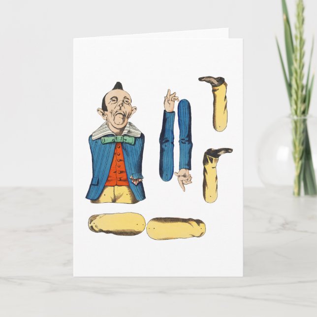 weird old man paper doll cut out card (Front)