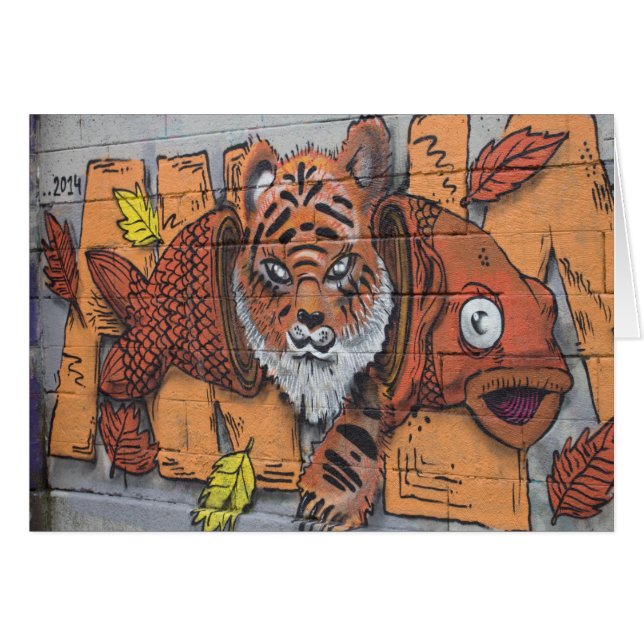 Weird Orange Tiger Fish Graffiti (Front Horizontal)