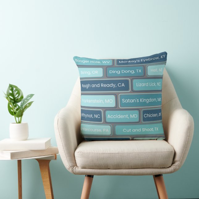 Weird Places Blue Geometric Pattern  Cushion (Chair)