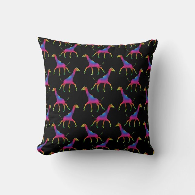 Weird Psychedelic Giraffe Cushion (Front)