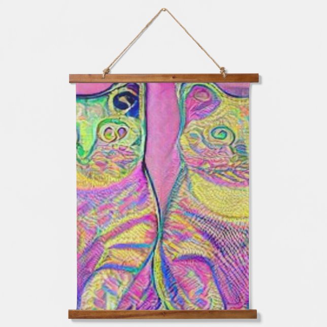 weird psychedelic kool katz 38 hanging tapestry (Front)