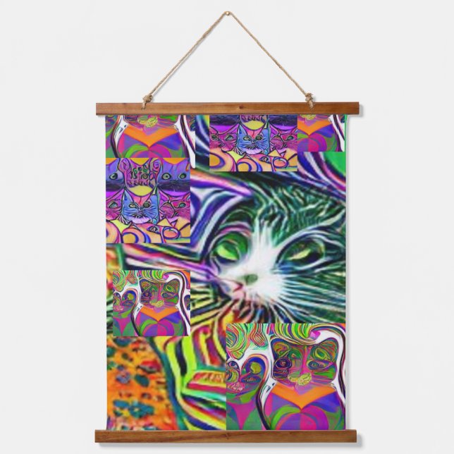 weird psychedelic kool katz 41 hanging tapestry (Front)