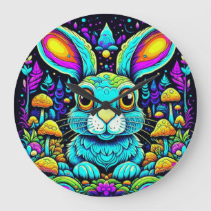 Weird Rabbit Large Clock