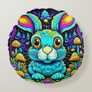 Weird Rabbit Round Cushion