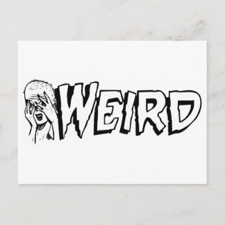 WEIRD - Retro Monster Girl Black & White Postcard