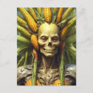 Weird Skeletal Corn Creature Postcard