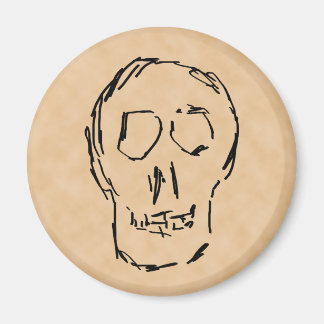 Weird Skull. Black. Sketch. Magnet