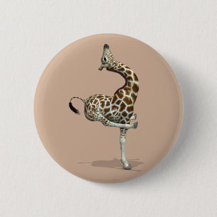 Weird Sportive Giraffe 6 Cm Round Badge
