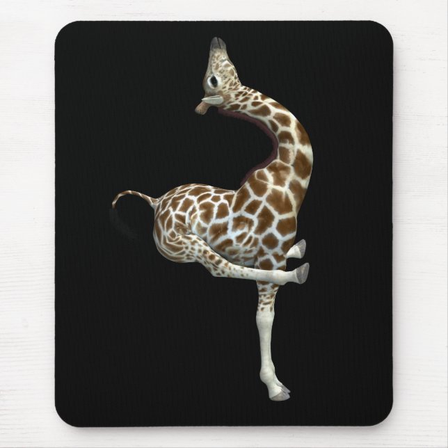 Weird Sportive Giraffe Mouse Pad (Front)