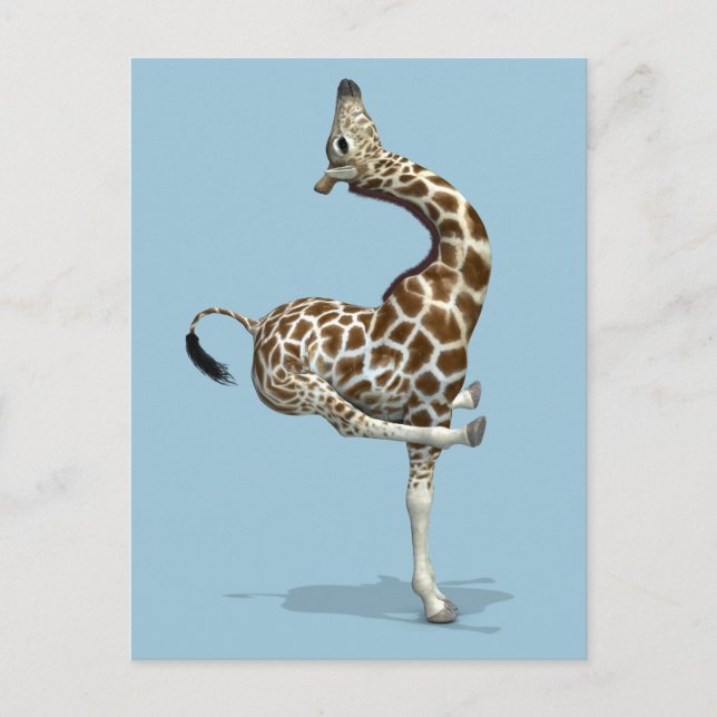 Weird Sportive Giraffe Postcard (Front)