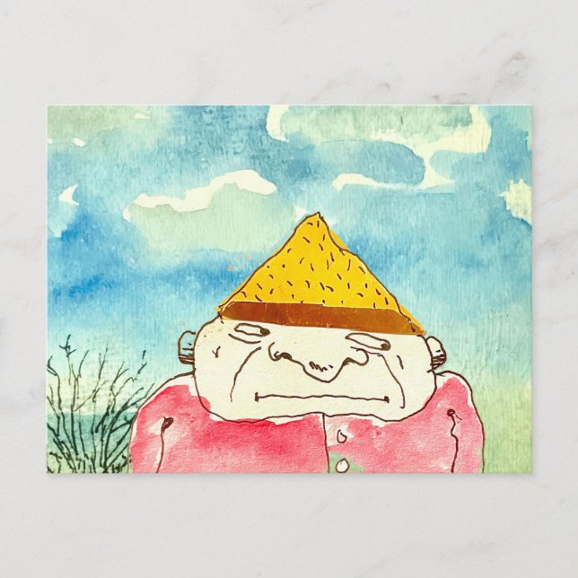 Weird Strange Cartoon Guy Postcard (Front)