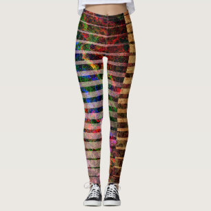 Weird stripes and coloured scratches, side detail leggings