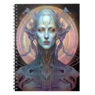 Weird Surreal Alien Woman Art Notebook