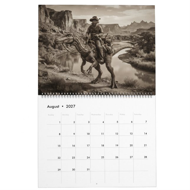 Weird West Alien Cowboy Dinosaur Calendar (Aug 2027)
