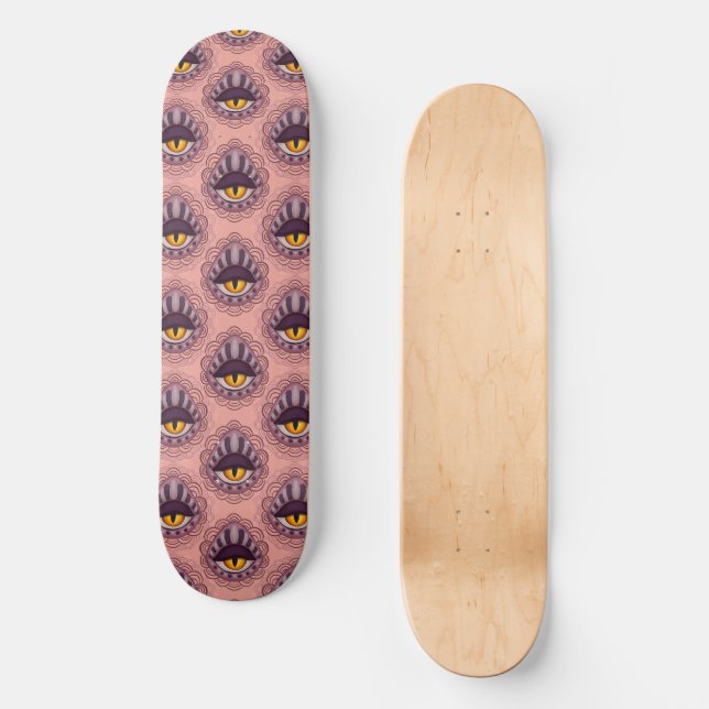 Weird Whimsical Spooky Eye Skateboard (Front)