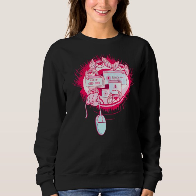 Weirdcore Aesthetic Eye Browser Soft Girl Soft Boy Sweatshirt (Front)