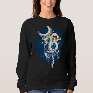 Weirdcore Aesthetic Space Astronaut Eyeball Planet Sweatshirt