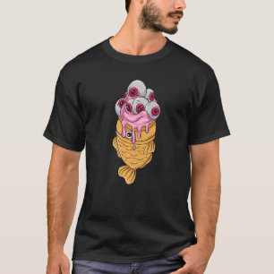 Weirdcore Aesthetic Taiyaki Ice Cream Cone Eyeball T-Shirt
