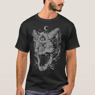 Weirdcore Devil Skull Illuminati Eye Surreal 666 S T-Shirt