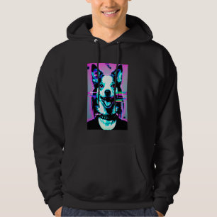 Weirdcore Dog Glitch Trippy Vaporwave Alt Harajuku Hoodie