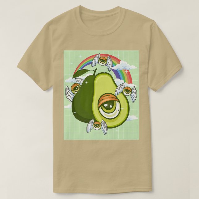 Weirdcore Esthetic Kawaii Avocado Eye Winged Eyeb T-Shirt (Design Front)