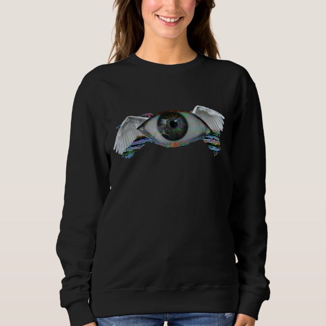 Weirdcore Glitch Angel Eye Dreamcore Aesthetic Sweatshirt (Front)