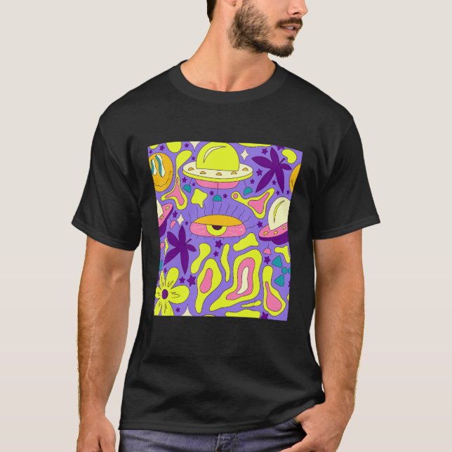 Weirdcore Kidcore Aesthetic Trippy Eyes 90s T-Shirt (Front)
