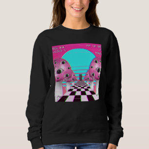 Weirdcore Vaporwave Aesthetic Mushroom Eyes Retro  Sweatshirt