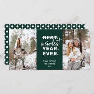 Weirdest Year Ever 2021 Humour Green Holiday Card