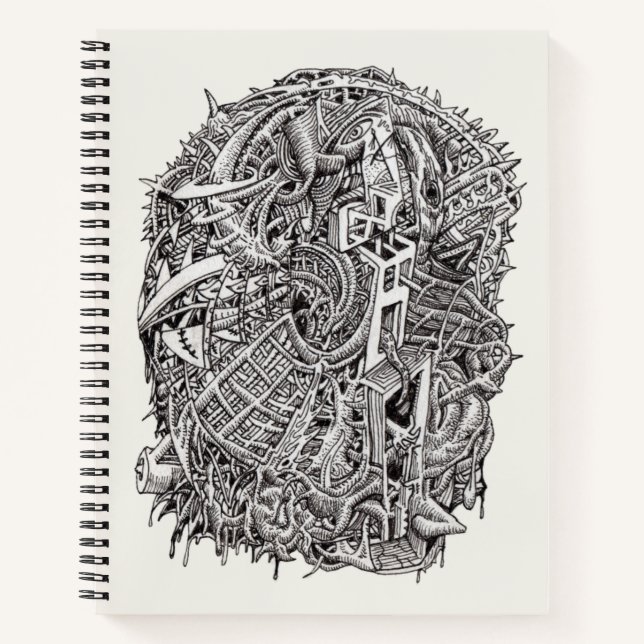 Weirdhead, ink drawing notebook (Front)