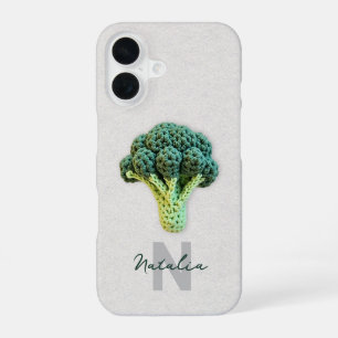 Weirdly Elegant Minimalist Crochet Broccoli Name iPhone 16 Case