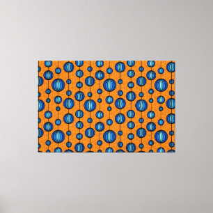 Weirdly Zen Stretched Canvas Print Orange Blue