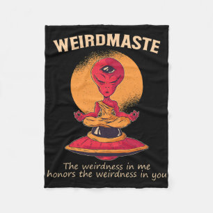 Weirdmaste Definition Alien Monk Ufo Yoga Meditati Fleece Blanket