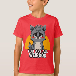 Weirdos Unite: Retro Cartoon Tee with Attitude