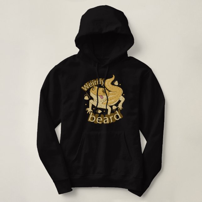 Weirdy Beardy Funny Bearded Dragon Hoodie (Design Front)