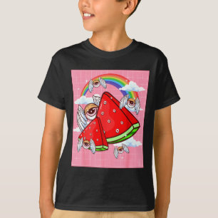 Weirore Aesthetic Kawaii Watermelon Eyes Winged Ey T-Shirt
