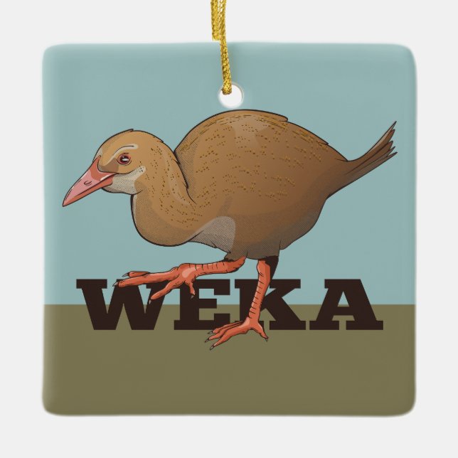 Weka New Zealand Bird Ceramic Ornament (Front)