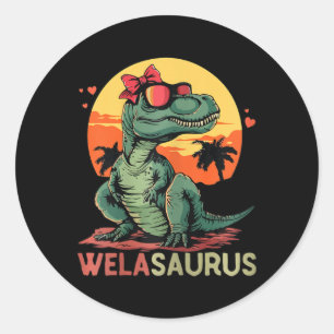 Welasaurus Dino Dinosaur Wela-saurus T-rex Mother' Classic Round Sticker