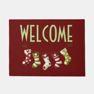 Welcome 18" x 24" Door Mat/Stockings Doormat
