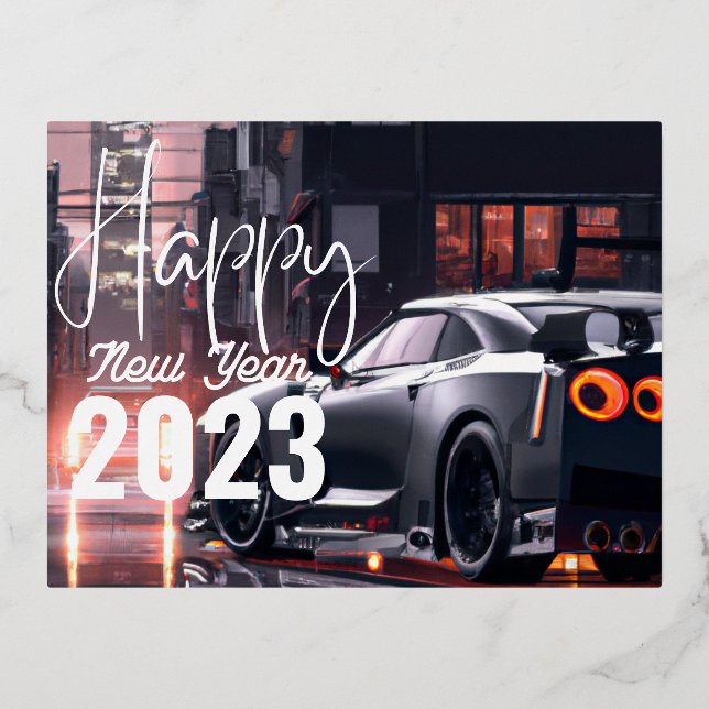 WELCOME 2023 - HAPPY NEW YEAR 2023 DESIGN FOIL HOLIDAY POSTCARD (Front)