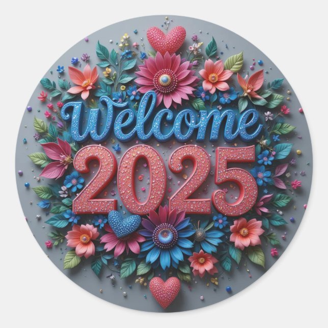 Welcome 2025 classic round sticker (Front)