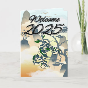 Welcome 2025: Funny Snake New Year Card
