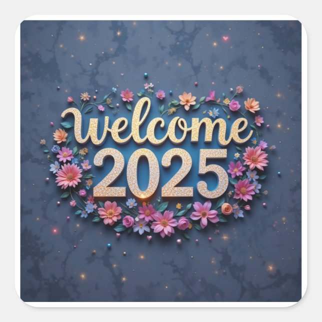Welcome 2025 square sticker (Front)